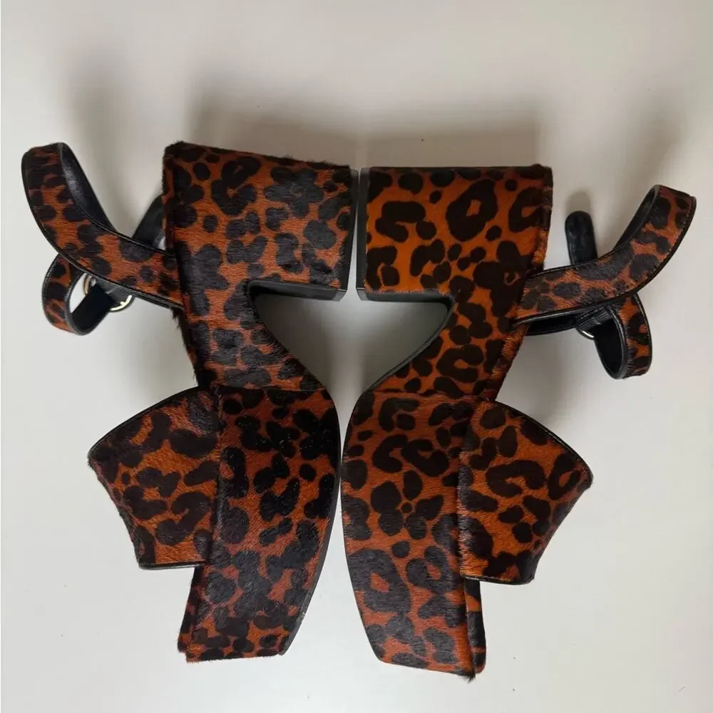 Larroude Miso Animal Print Platform Sandals 9.5